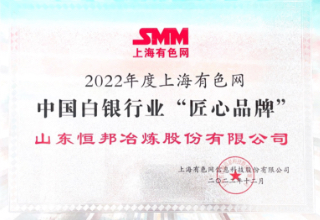2022年度上海有色網(wǎng)中國(guó)白銀行業(yè)“匠心品牌”